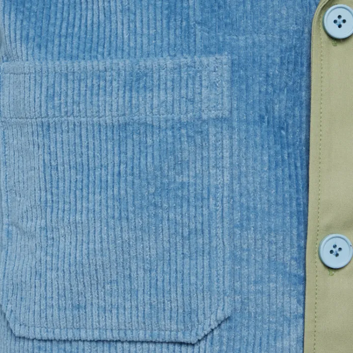 Online Homme + Femme Paneled Corduroy Shirt Sage