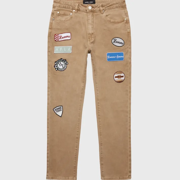 Discount Homme + Femme Patchwork Denim Pant Khaki