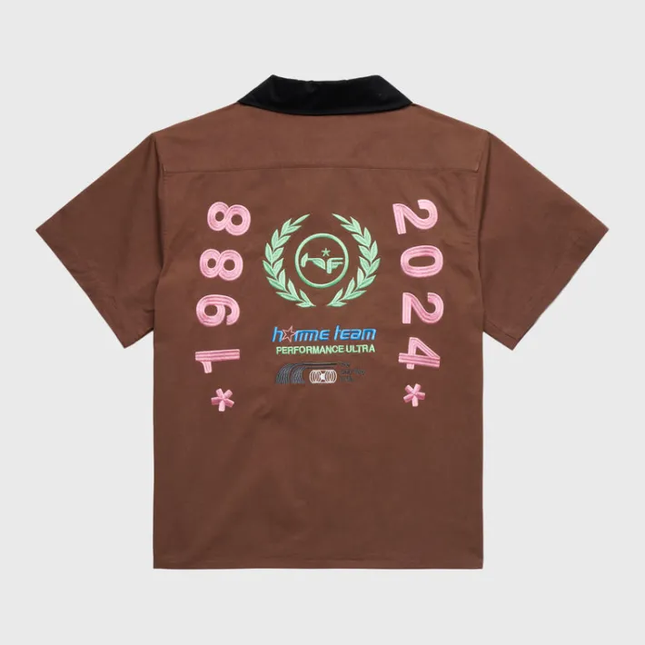 Hot Homme + Femme Performance Ultra Button Down Brown