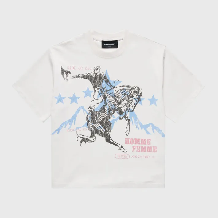 Fashion Homme + Femme Ride Or Die Cropped Tee White