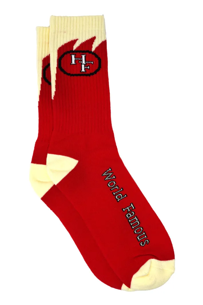 New Homme + Femme Shark Tooth Socks Red