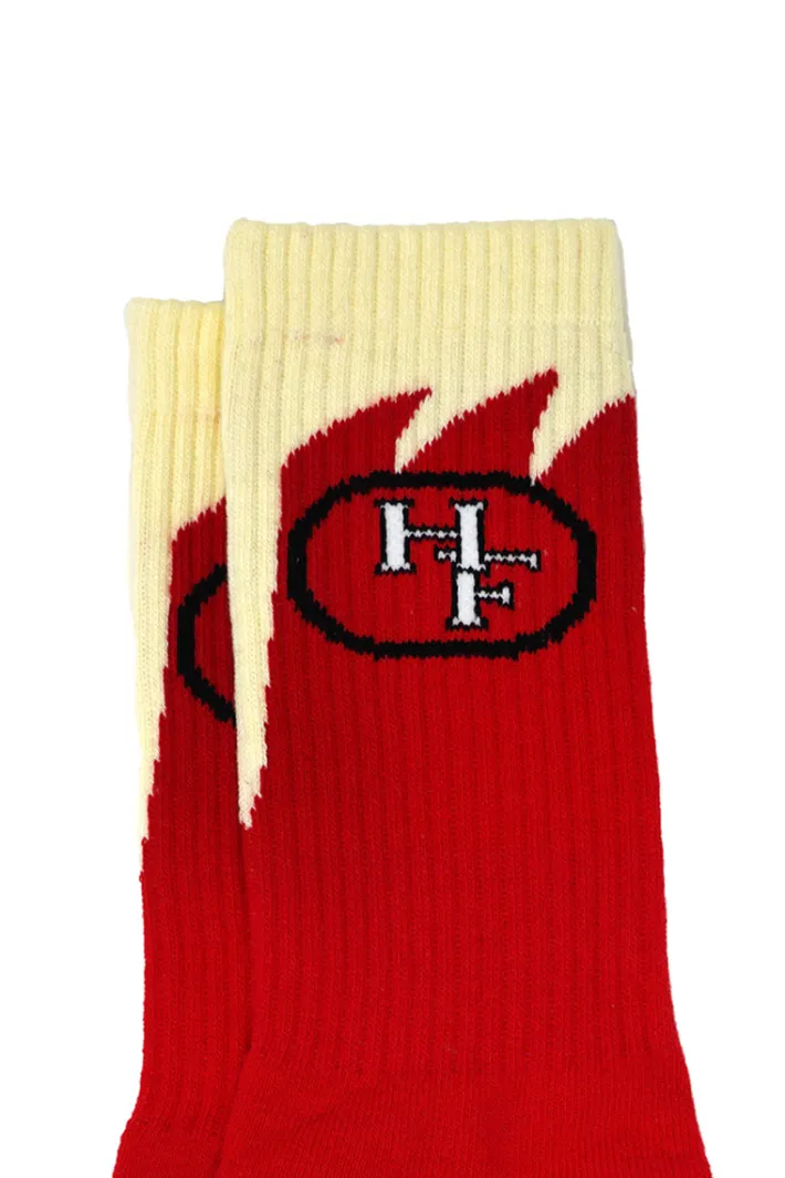 New Homme + Femme Shark Tooth Socks Red