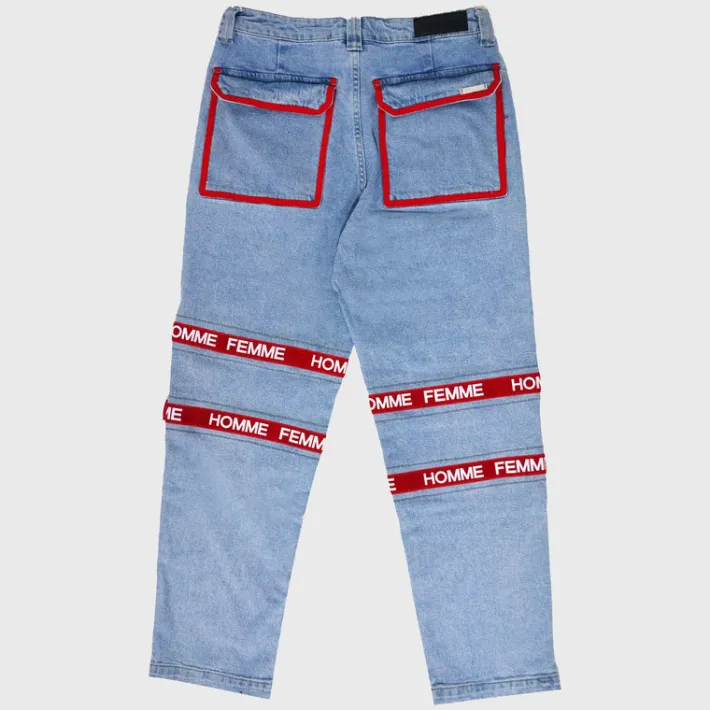 Hot Homme + Femme Strapped Cargo Denim Blue