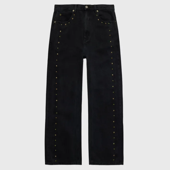 Hot Homme + Femme Studded Denim Jeans Black