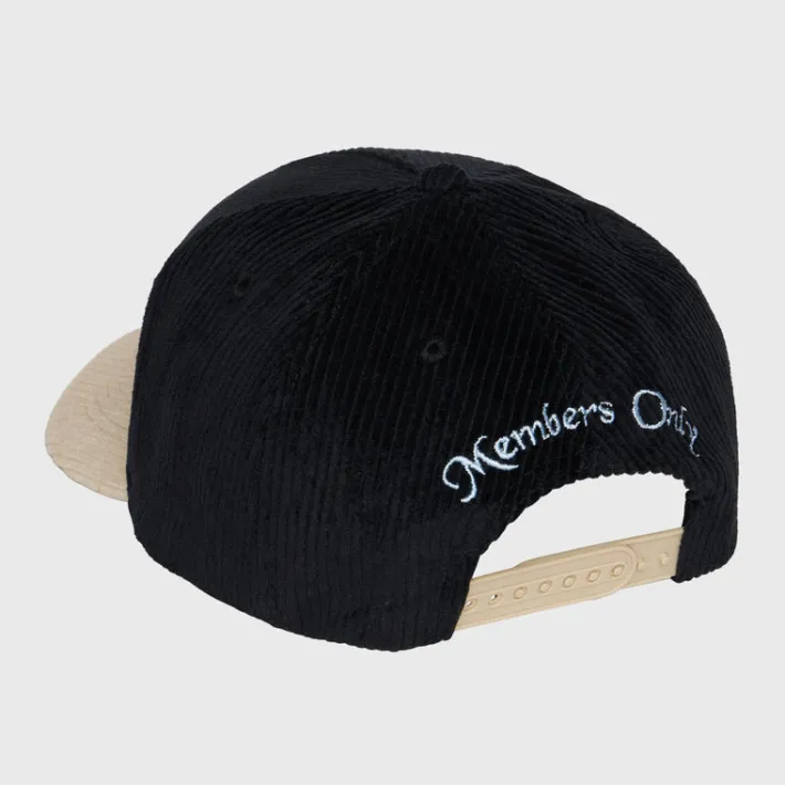 Fashion Homme + Femme Tennis Crest Corduroy Hat Black