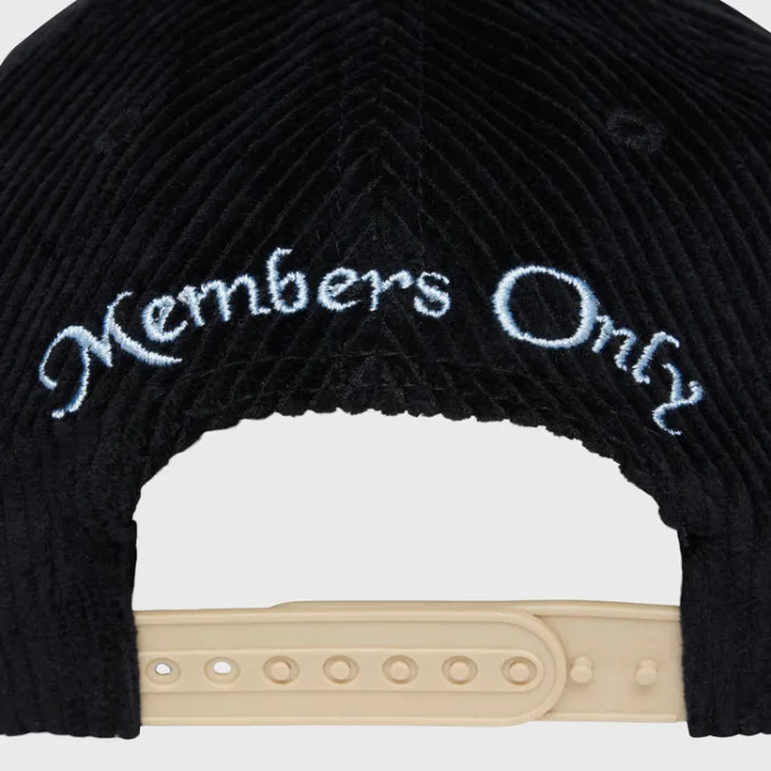 Fashion Homme + Femme Tennis Crest Corduroy Hat Black