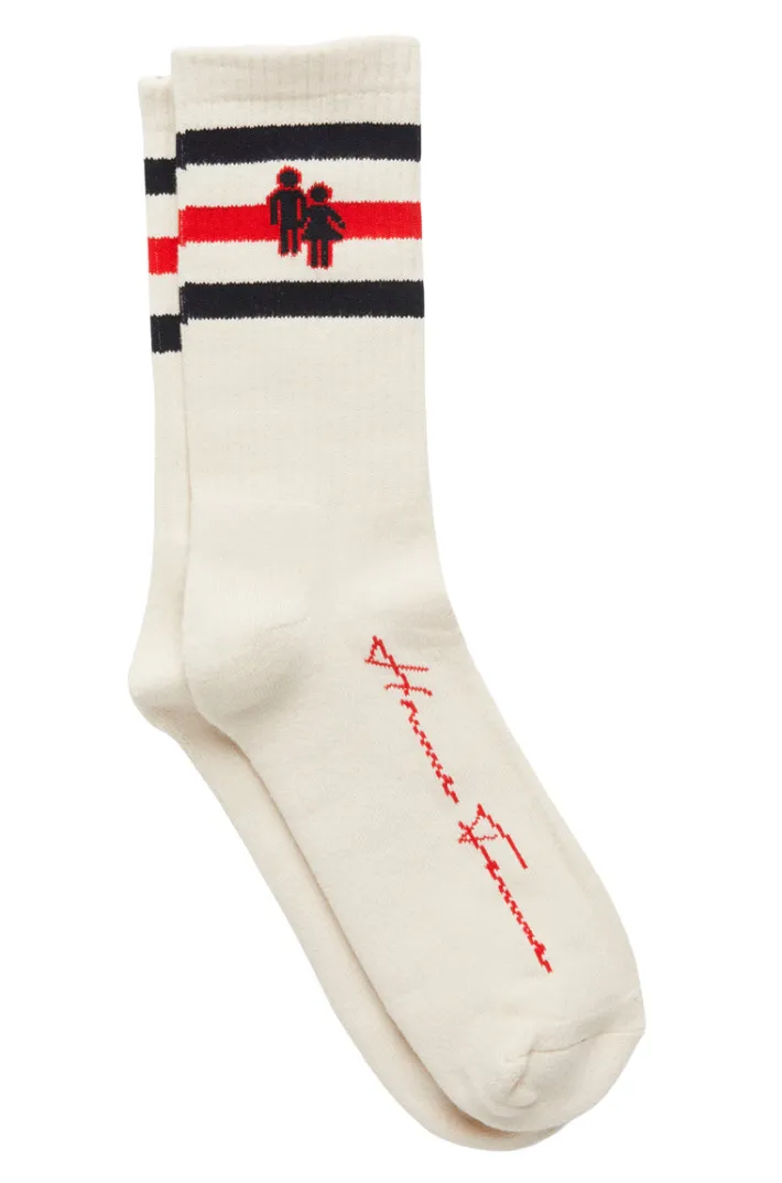 Best Homme + Femme Trademark Socks Cream with Black and Red