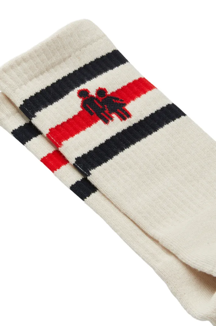 Best Homme + Femme Trademark Socks Cream with Black and Red