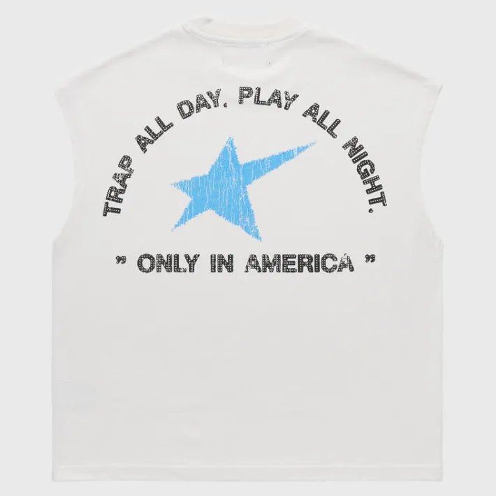 Discount Homme + Femme Trap Star Cut off Tee Off White