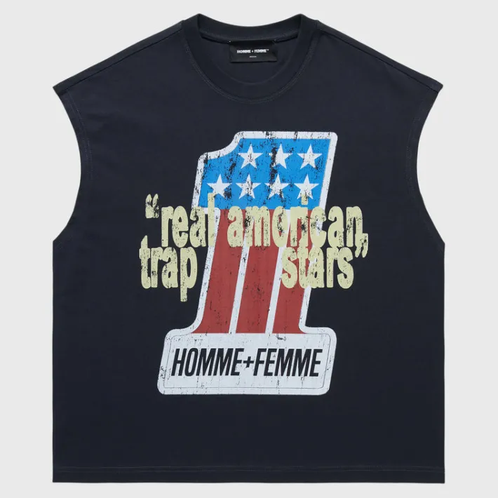Hot Homme + Femme Trap Star Cutoff Tee Black