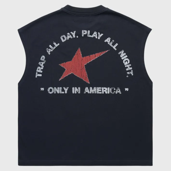Hot Homme + Femme Trap Star Cutoff Tee Black