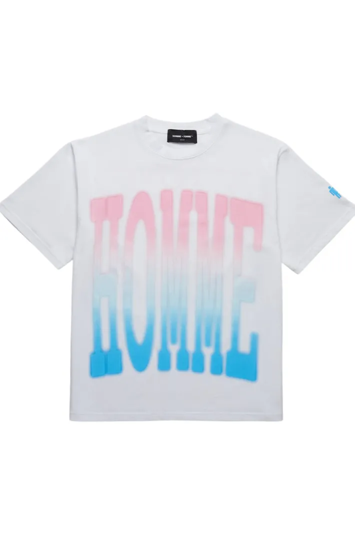 Best Homme + Femme Twilight Tee White with Pink and Blue