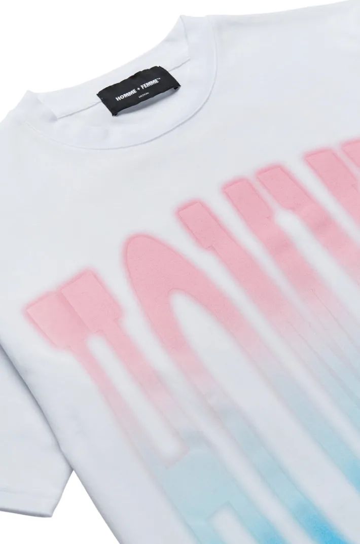 Best Homme + Femme Twilight Tee White with Pink and Blue