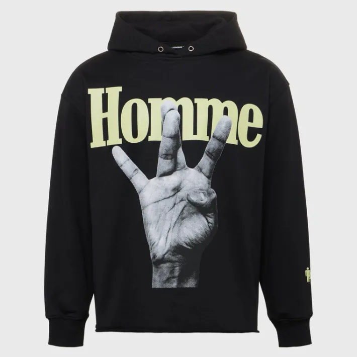 Best Homme + Femme Twisted Fingers Hoodie Black with Green and Blue