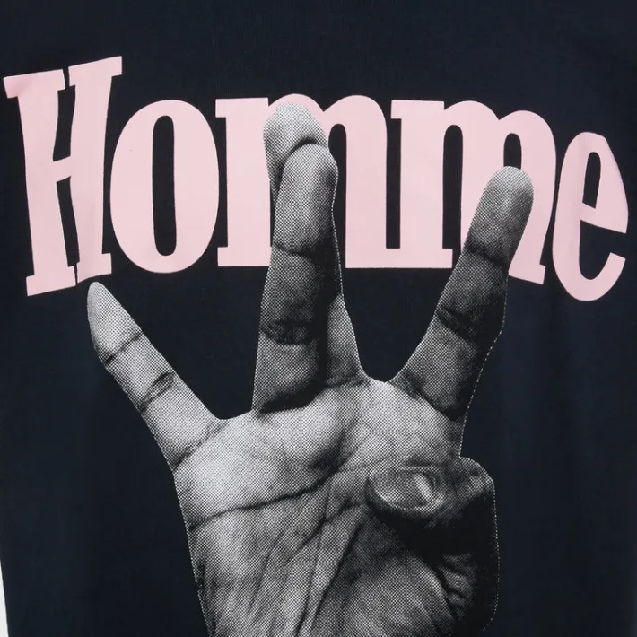 Best Homme + Femme Twisted Fingers Tee Black with Pink and Cream