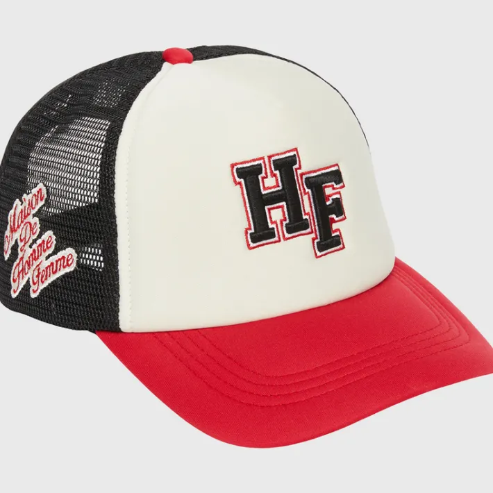 Clearance Homme + Femme Varsity Font Trucker Black and Red
