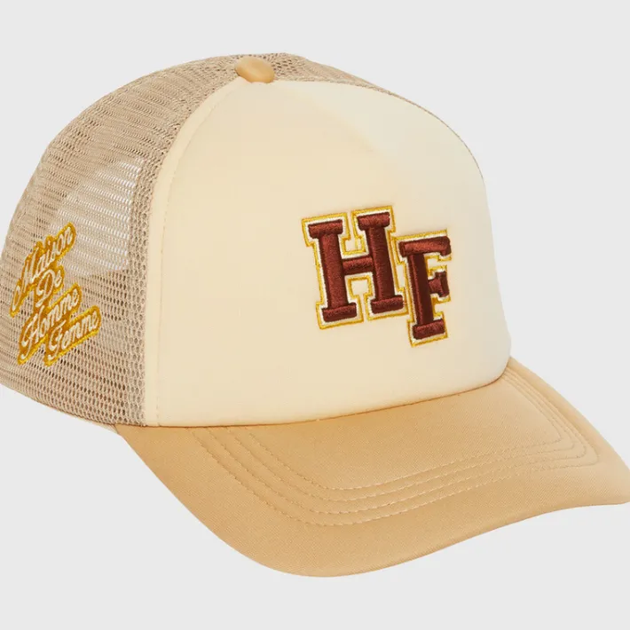 New Homme + Femme Varsity Font Trucker Cream