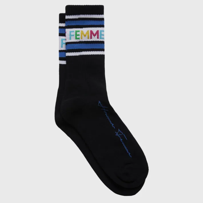 Sale Homme + Femme Vintage Sock Black and Multicolor