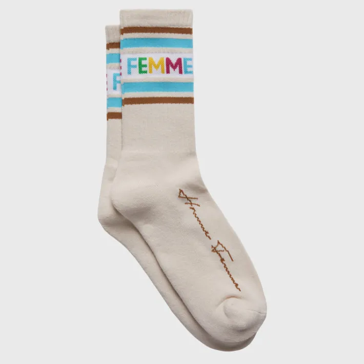 Clearance Homme + Femme Vintage Sock Cream and Multicolor