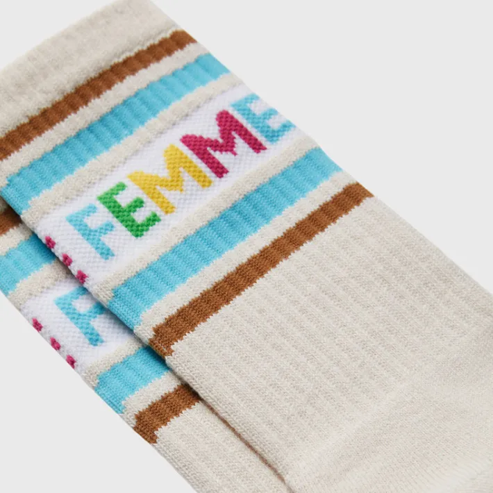 Clearance Homme + Femme Vintage Sock Cream and Multicolor