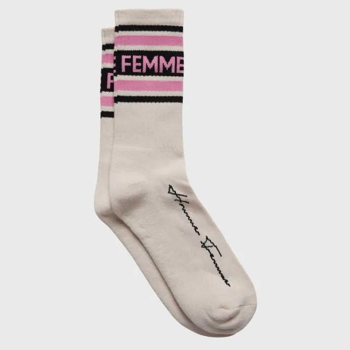 Best Homme + Femme Vintage Sock Cream with Pink and Black