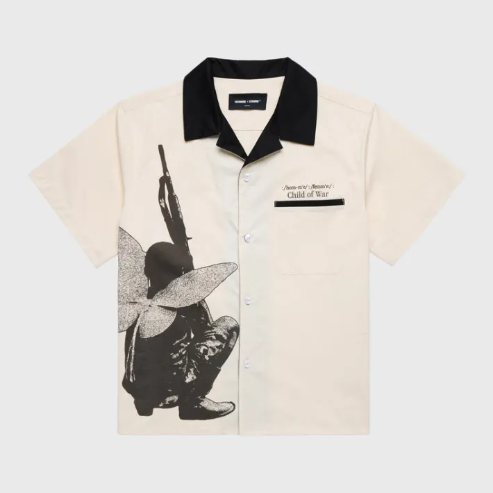 Clearance Homme + Femme War Child Button Down Cream