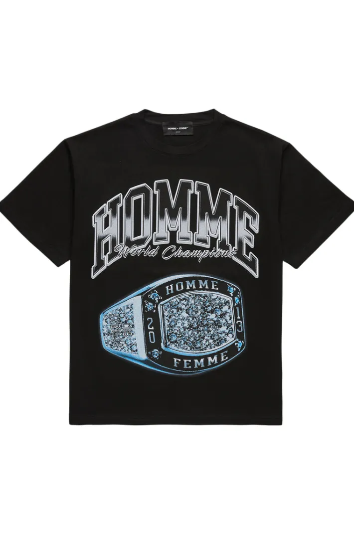 Best Homme + Femme World Champs Tee Black and Silver